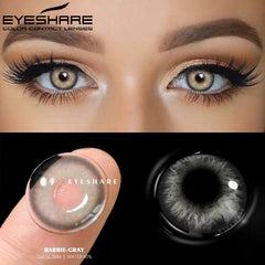 EYESHARE 1Pair Myopia Lenses Colored Contact Lenses Eyes with Degree Lenses Brown Contacts Gray Pupils Yearly Nature Soft Lens