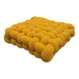 Qfdian  Lamb Wool Cushion Square Hand Woven Solid Color Simple Chair Sofa Bedroom Living Room Cushion Home Decoration Bay Window Cushion