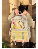 Qfdian High-capacity Casual Contrast Color Backpacks Y2k Aesthetic Transparent Schoolbags Streetwear Students Patchwork Backpack Women