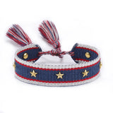 Qfdian Hand Woven Bracelets Adjustable Studded Stars Bracelet Fashion Jewelry Gifts