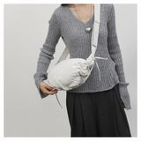 Qfdian Nylon Vintage Women Trendy Shoulder Bag Grunge Fashion Casual All Match Handbags Y2k Aesthetic Simple Office Lady Crossbody Bags