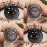 Qfdian 1 Pair Contact Lenses With Degree Large Diameter Myopia Cosmetic Natural Color Brown Lense Beauty Pupil