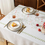 Qfdian  Three-dimensional Embroidery Table Cloth Light Luxury French Retro Rectangular Coffee Table Cloth High-grade Cotton Linen Decor