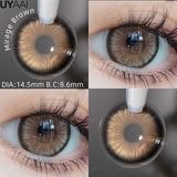 Qfdian  1 Pair Yearly Beauty Fashion Lenses Colored Contact Lenses for Eyes Blue Eyes Lenses Natural  Gray Lens Brown Lens