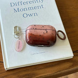 Qfdian Pink Brown Gradient Transparent Splashing Ink Design Soft Cover Case for Airpods 1/2/3/4 Pro 2nd Fashion Simplicity Style Coque