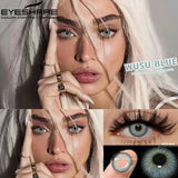 Qfdian 1 Pair New Colored Contact Lenses Fashion Green Eyes Lenses Natural Blue Lenses Gray Contacts Fast Delivery Yearly Lens