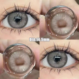 Qfdian 2PCS New Colored Contact Circular Lenses Degree -0.00 to -8.00 Green Eyes Beauty Pupil  Makeup Blue Lens Fast Shipping