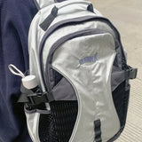 Qfdian Vintage Letter Streetwear Trendy Y2k Women's Bags Men Outdoor Casual Travel Backpack Students High-capacity Patchwork Schoolbags