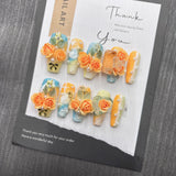 Qfdian 10Pcs High Quality Handmade Press on Nails Gradient Iridescence Gradient Watercolor Iridescence Nail Stickers Literary Style