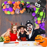 Qfdian  102pcs/Set Halloween Theme with Confetti Balloon Garland Arch Kit for Halloween Party Decorations Holiday Party Decoration