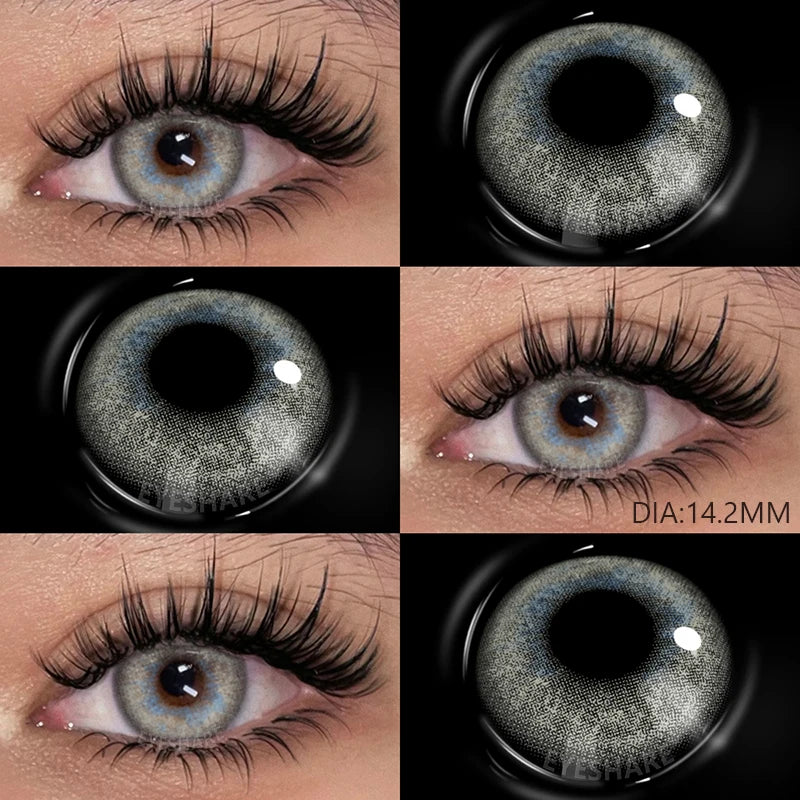 AMARA Gray Lenses 1 Pair Colored Contact Lenses for Eyes for Dark Eyes Natural Eye Contact Fashion Lenses 14/14.2/14.5mm