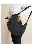 Qfdian High-capacity Solid Simple Shoulder Bags Men Women Nylon Casual Travel Hobo Bag Y2k Aesthetic Vintage Casual Handbags Crossbody