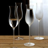 Qfdian  Minimalist Clear Frosted Wine Glass Elegant Tall Stemmed Glass Goblet Japanese-style  Home Bar Drinkware Wine Tasting Decor Gift