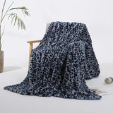 Qfdian  Faux Rabbit Fur Leopard Print Double-layer Coral Rabbit Plush Blanket Bedroom Sofa Soft Breathable Warm Cover Blanket