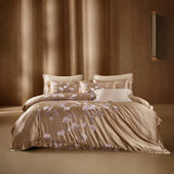Qfdian 22 Momme Natural Mulberry Silk Luxury Bedding Set Yarn-dyed Jacquard Silk Cotton Duvet Cover Flat Sheet With Pillowcases 4Pcs