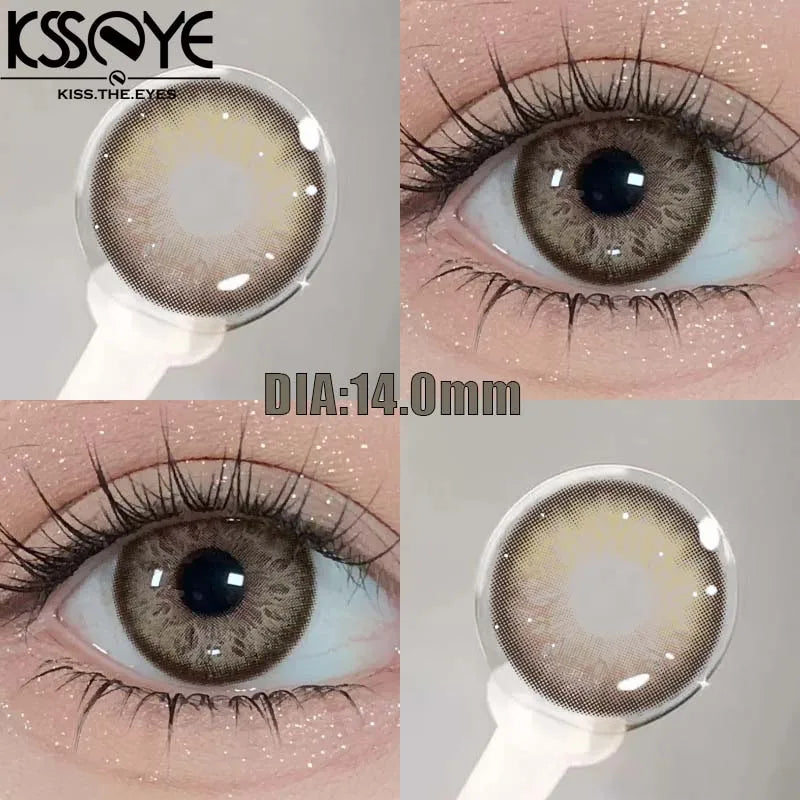 Qfdian 1 Pair New Style Colored Contact Lenses with Diopter Myopia Eyes Pink Contacts Lens Beauty Puppiletes Makeup Yearly