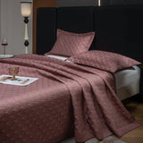 Qfdian 3Pcs Luxury Lyocell Cotton Soft Silky Embossing Quilted Bedspread, Bed Cover, Mattress Topper Coverlet, Bed Sheet, Pillowcases