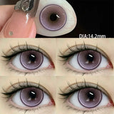 Qfdian 1 Pair New Style Color Contact Lens  Belt Grade 14.2MM  Big Eye  Series  1 Year Use Soft Hydrogel WT: 40%