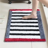 Qfdian  Luxury Striped Bath Mat Set - Thickened Microfiber, Super Absorbent & Non-Slip Bathroom Rugs, Soft Bedside Area Rug for Bedroom