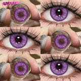 Qfdian Colorful Colored Lenses 1 Pair Blue Eye Contacts Anime Purple Lenses Korean Style y2k Colorcon Pink Cosmetic Color Lenses