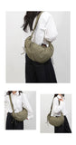 Qfdian Nylon Vintage Women Trendy Shoulder Bag Grunge Fashion Casual All Match Handbags Y2k Aesthetic Simple Office Lady Crossbody Bags