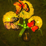 Qfdian  Solar Butterfly Dandelion Light Waterproof Outdoor Solar Lamp LED Garden Stake Light for Courtyard Balcony Lawn Yard Decoration