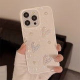 Qfdian Phone case for 13 iphone 15 pro max 15pro 13pro 11 15promax 14 12promax 12 3D pearl love light shell elegant anti-fall conque