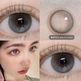Qfdian  2pcs/pair Brown Colored Contact Lenses For Eyes Natural Black Lenses Big Eye Makeup Cosmetic beauty blue Contact Lenses