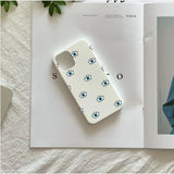 Qfdian  Lucky Eye Blue Evil Eye Print Phone Case for iPhone 16 15 14 13 12 11 Pro Max Mini X XS SE 7 8 Plus 16E Shockproof Cover Fundas