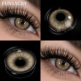 Qfdian  New AVELA Contact Lenses Natural Brown Eye Makeup Contacts Grey Color Lens Korean Softlens Yearly Cosmetics for Women