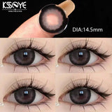 Qfdian 1 Pair New Colored Lenses for Eyes with Myopia Prescription Blue Eyes Contacts Lens Beauty Pupil Yearly Use Fast Shipping