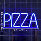Qfdian  Pizza Neon Sign Decor Open Neon Sign Wall Decor Pizza Neon Sign Indoor LED Nightlight Sign for Store Handmade Business Sign