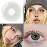 Qfdian 1pair Gray Color Contact Lenses Softlens for Eyes Lenses Cosmetic Eyecontacts Yearly Use