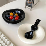 Qfdian  Handmade Ceramic Dessert Bowl Solid Color Yogurt Bowl Household High-value Tableware Fruit Salad Breakfast Oat Yogurt Bowl