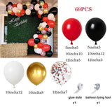 Qfdian  Red Black Balloon Garland Kit Gold Confetti Party Birthday Ballon Arch Casino Theme Wedding Graduation Decorations Helium Globos