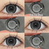 Qfdian  1 Pair Halloween Contact Lenses Beauty Eye Color Lenses Cosplay Pupils Myopia Lens with Prescription Natural Blue Lens
