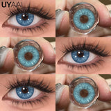 Qfdian 1 Pair Colored Contact Lenses for Eyes Blue Eye Lenses Green Fashion Lenses High Quality Brown Natural Lenses Gray Lenses
