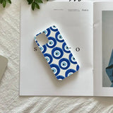 Qfdian  Lucky Eye Blue Evil Eye Print Phone Case for iPhone 16 15 14 13 12 11 Pro Max Mini X XS SE 7 8 Plus 16E Shockproof Cover Fundas
