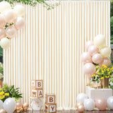 Qfdian 1Panel White Backdrop Ceiling Drapes Wrinkle Free Tent Rod Pocket Curtains Fabric for Wedding Ceremony Birthday Party Decoration