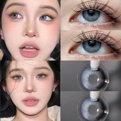 Qfdian 2PCS Green Colored Contact Circular Lenses Degree -0.00 to -8.00 Myopia Brown Eyes Beauty Pupil Makeup Lens Fast Shipping