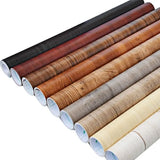 Qfdian 40cm x3m Wood Grain DIY Home Decor Waterproof Wall Stickers Self Adhesive PVC Wallpaper Bedroom Wardrobes Cabinets Sticker