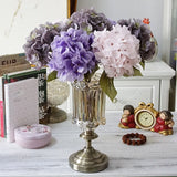 Qfdian  1 Bundle Silk Hydrangea Autumn Vase for Home Decor Valentine's Day Wedding Bridal Bouquet Wall Setting Artificial Flowers Cheap