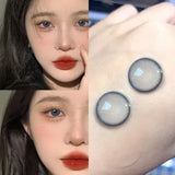 Qfdian 1Pair Colour Contacts Lenses Myopia Pink Rose Eye Lenses Beauty Pupil Blue Eyes Brown Lenses Makeup