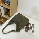 Qfdian Women's Backpack Multi-Purpose Bag Large Capacity Pure Color Design Versatile Commuter Crossbody Bag Personalized Trendyy Canvas Bag Shoulder Bag Backpack