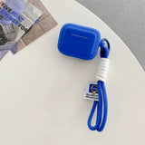 Qfdian Klein Blue Snow White Solid Color block Silicone Earphone Case For AirPods pro 2 Bluetooth Charging Box Cover For AirPods 2 3 4