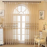 Qfdian  High-end Atmosphere Luxury European Embroidered Window Screen Curtain Living Room Bedroom Balcony Golden Blackout  Product