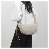 Qfdian Nylon Vintage Women Trendy Shoulder Bag Grunge Fashion Casual All Match Handbags Y2k Aesthetic Simple Office Lady Crossbody Bags