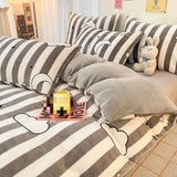 Qfdian  Plush 4-piece Set Winter Constant Temperature Quilt Cover Coral Fleece Sheet Children's 3-piece Set Bedding Article PillowCase