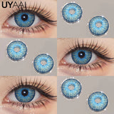 Qfdian 1 Pair Colored Pupils for Eyes Cosmetics Beauty Pupils for Woman Halloween Purple Lenses Red Lenses Green Natural Eye Lens