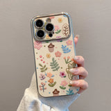 Qfdian  Summer Floral  Phone Case ,For IPhone 16 Pro 15 13 14 12 11 Pro Max 14 Plus ,Soft Drop-resistant Cover Protective Case
